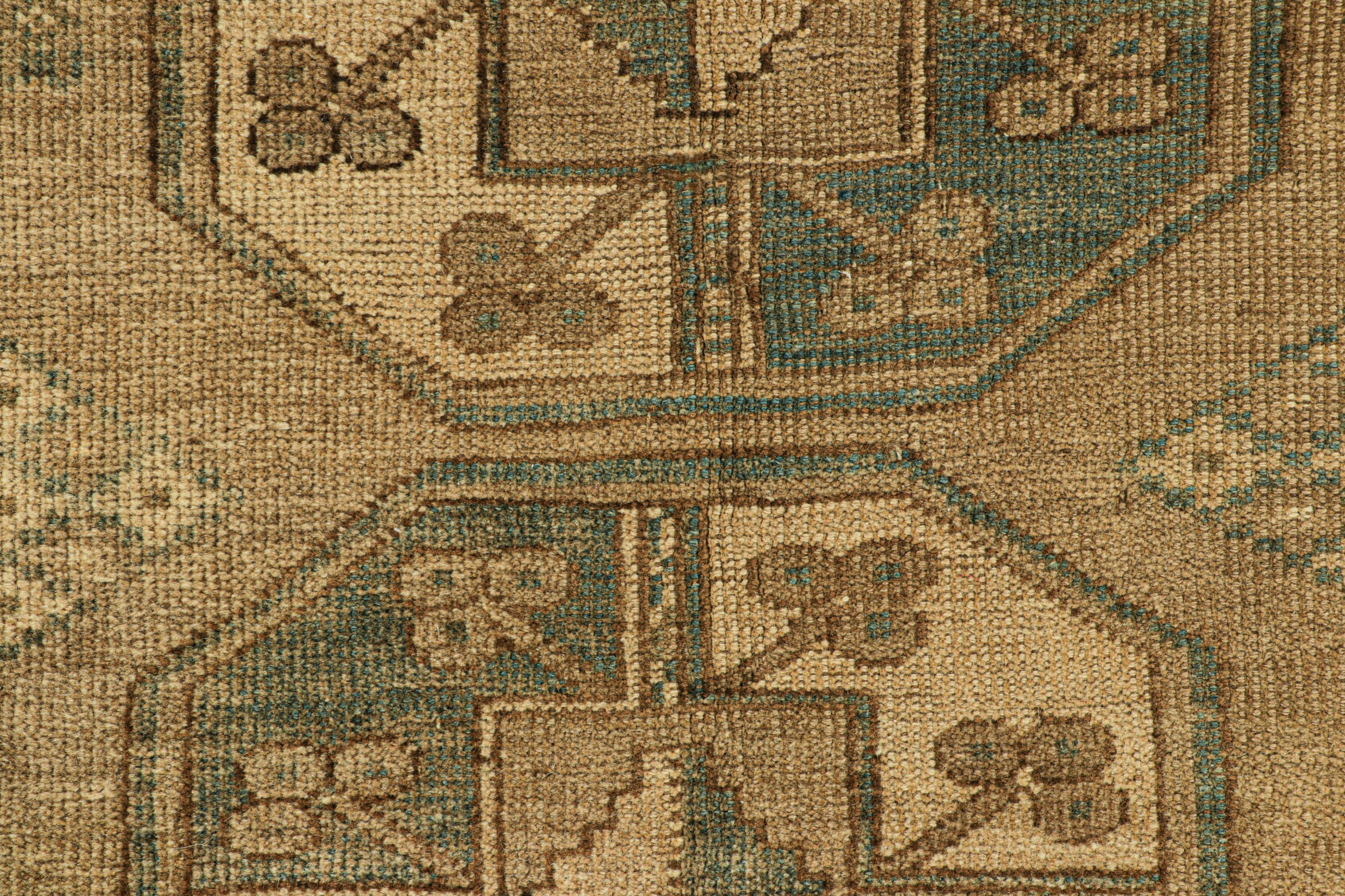 Alfombra vintage Ersari en beige-marrón con medallones geométricos, de Rug & Kilim Turco en venta