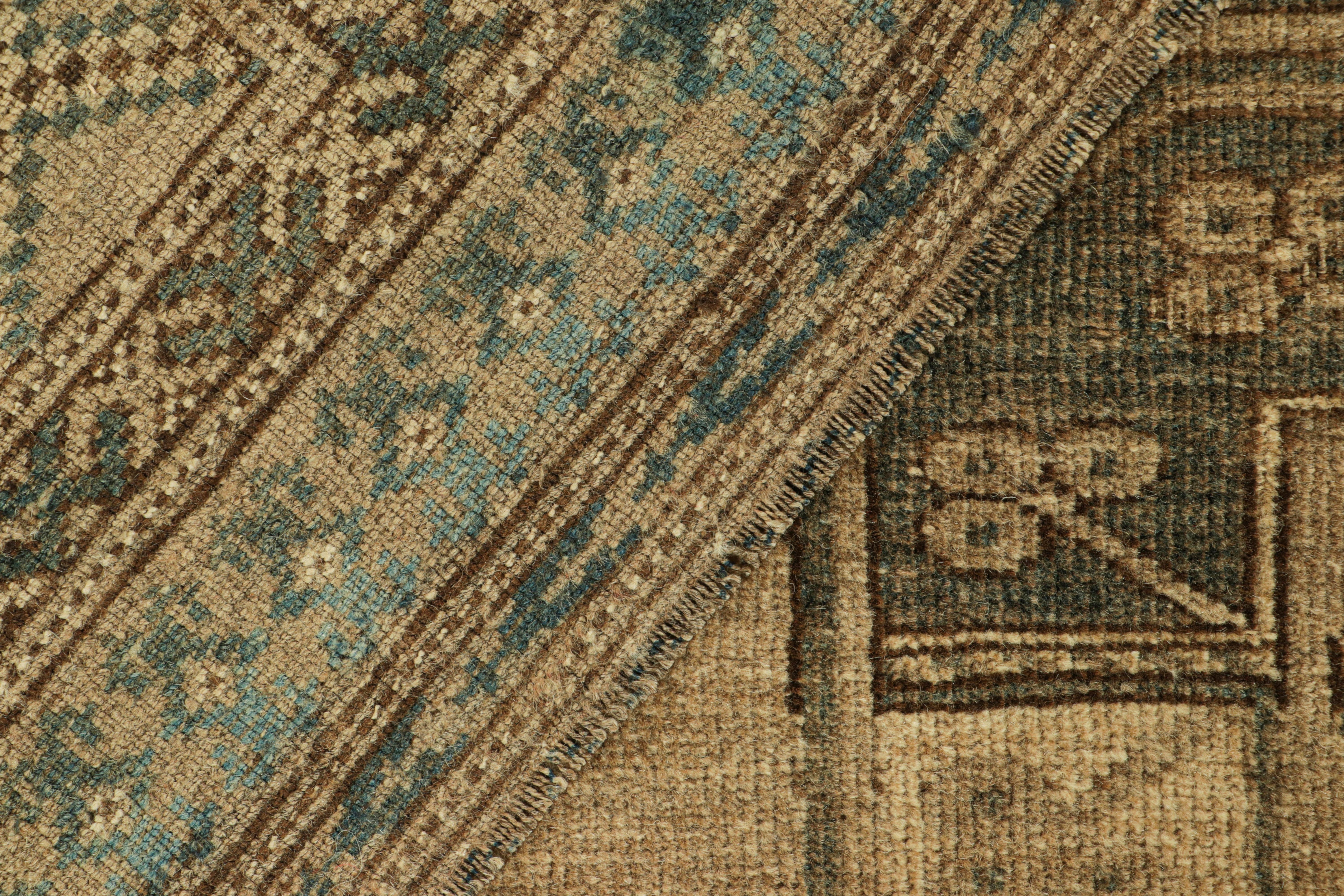 Alfombra vintage Ersari en beige-marrón con medallones geométricos, de Rug & Kilim Lana en venta