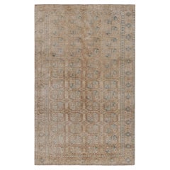 Vintage Ersari Rug in Beige-Brown with Geometric Medallions, from Rug & Kilim