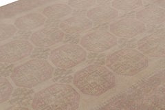 Vintage Ersari Rug in Pink and Beige/Brown with Geometric Pattern by Rug & Kilim