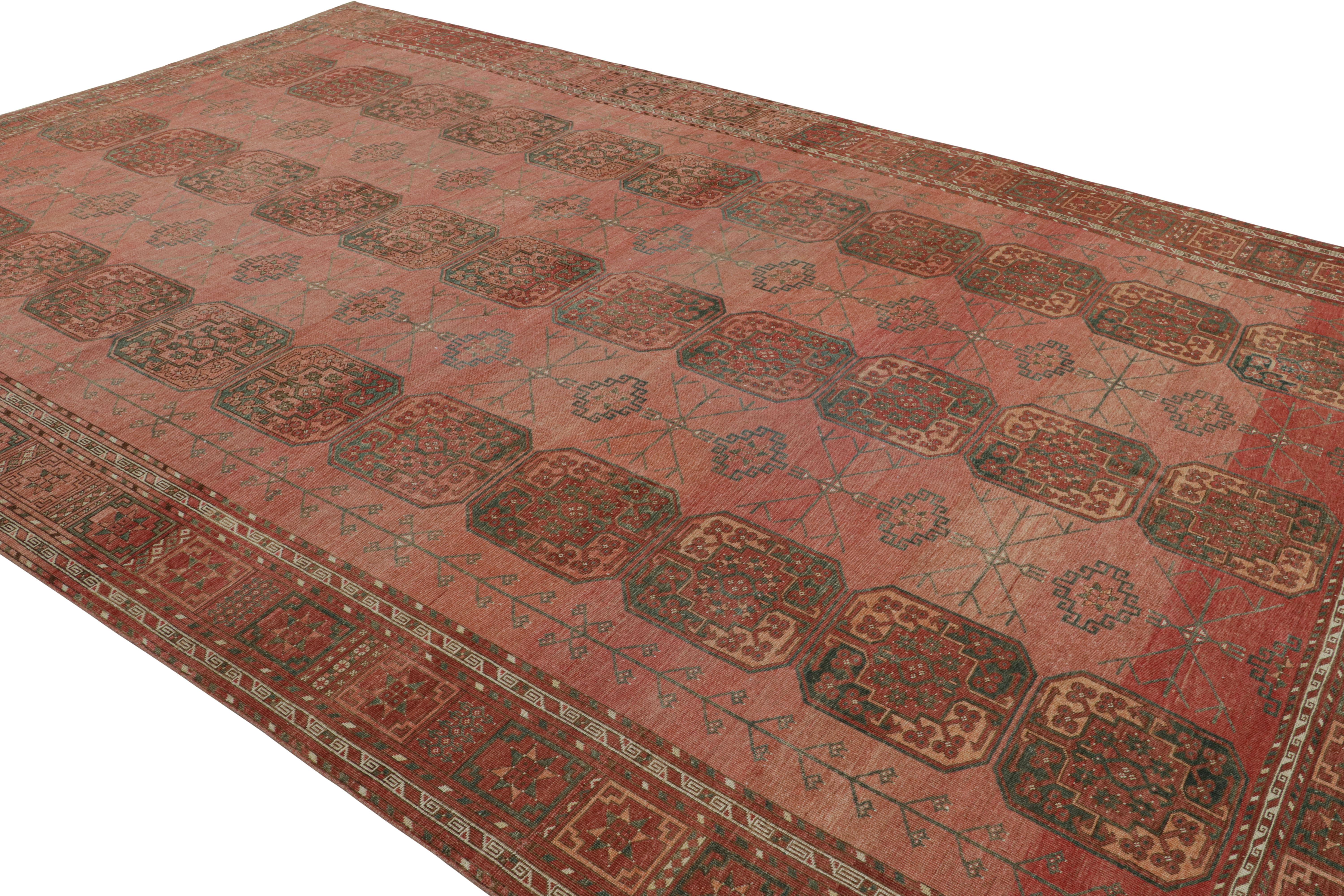 Turkish Vintage Ersari Rug in Red with Geometric Medallions, from Rug & Kilim For Sale