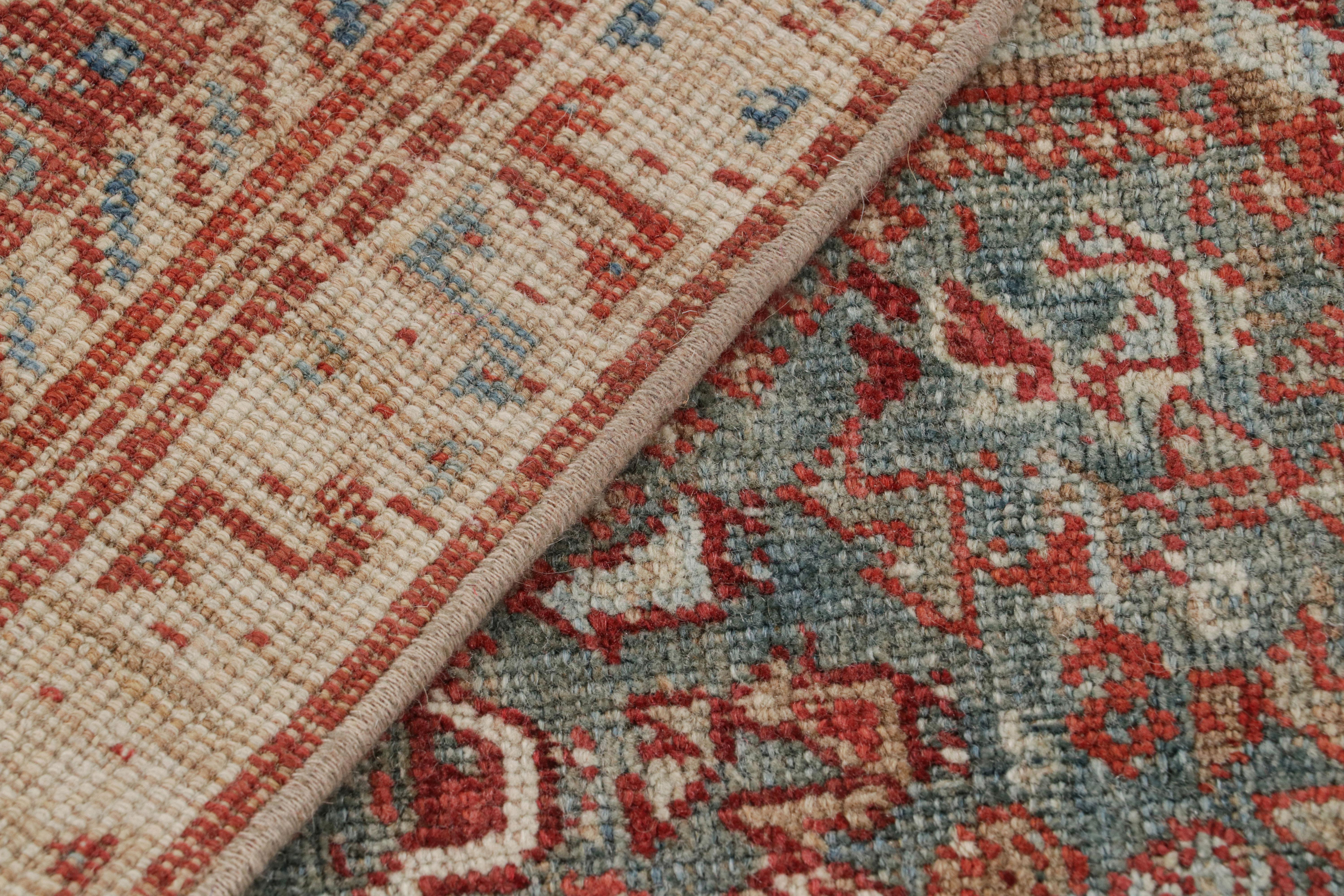 Wool Vintage Ersari Rug in Red with Geometric Patterns from Rug & Kilim For Sale