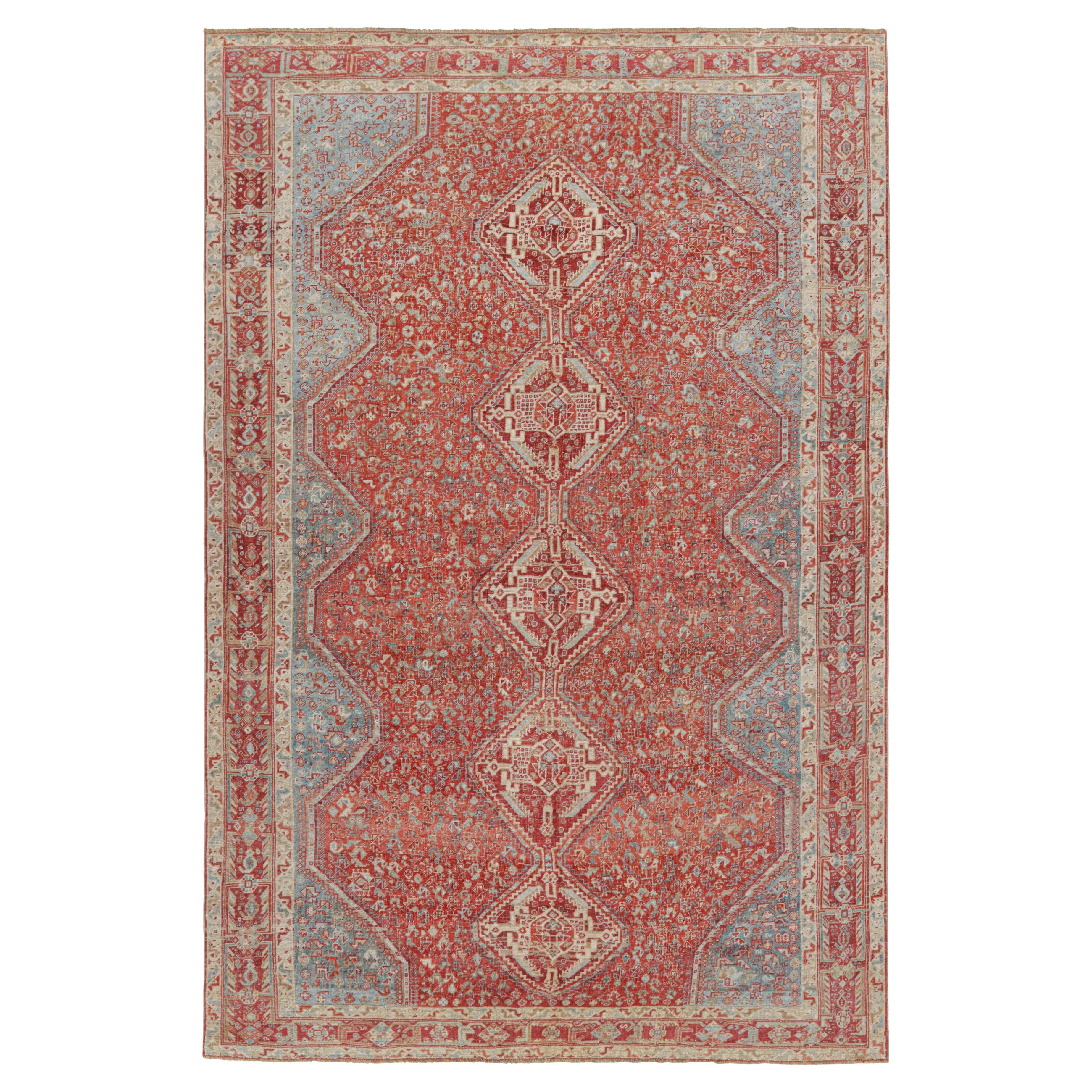 Vintage Ersari Rug in Red with Geometric Patterns from Rug & Kilim For Sale