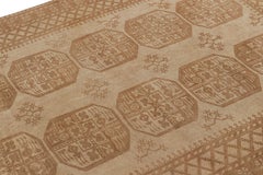 Vintage Ersari Rug with Beige-Brown Geometric Medallions, from Rug & Kilim