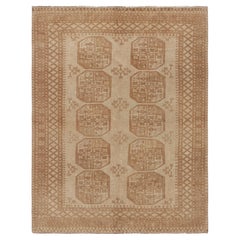 Alter Ersari-Teppich mit beige-braunen geometrischen Medaillons, von Rug & Kilim