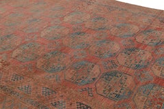 Vintage Ersari Rug with Red and Blue Geometric Medallions, from Rug & Kilim