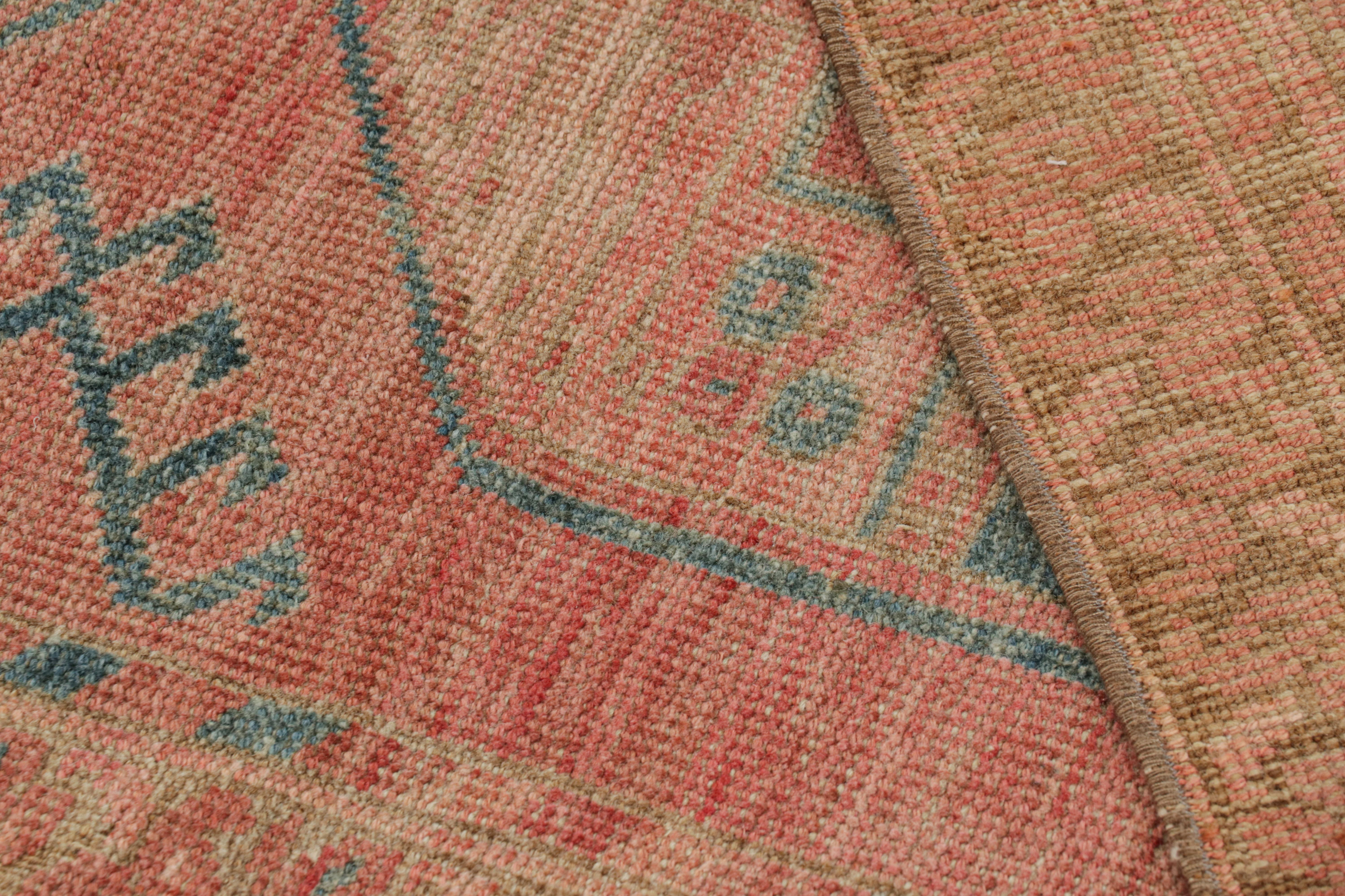Wool Vintage Ersari Rug with Red and Blue Geometric Medallions, from Rug & Kilim For Sale
