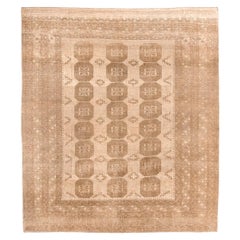 Ersari Vintage-Teppich mit braunem Feld