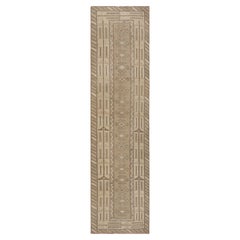 Vintage Ersari Läufer in Beige-Braun mit geometrischen Mustern, von Rug & Kilim