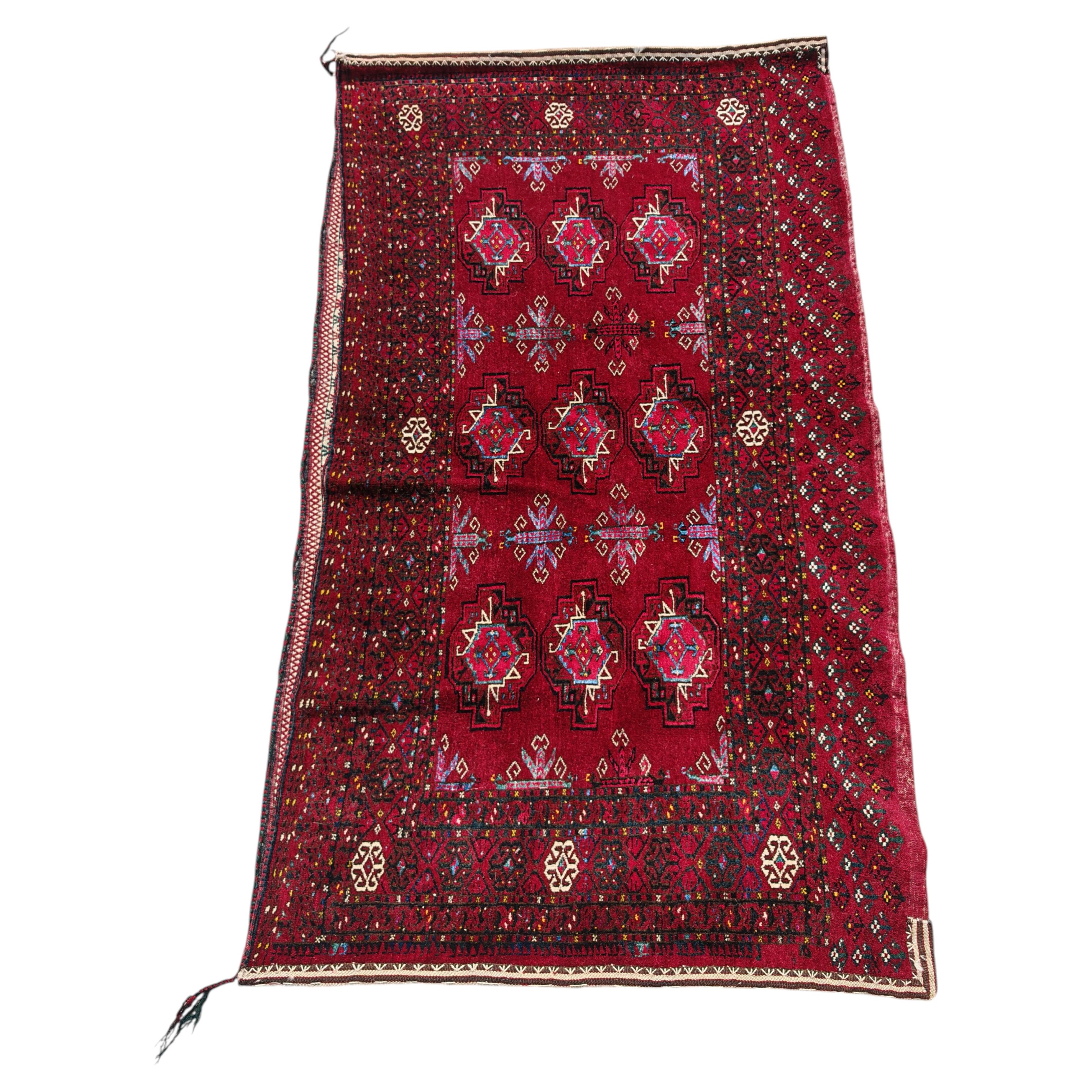 Vintage Ersari Tukmen Chuval, hand-knotted wool, Afghanistan 1970s