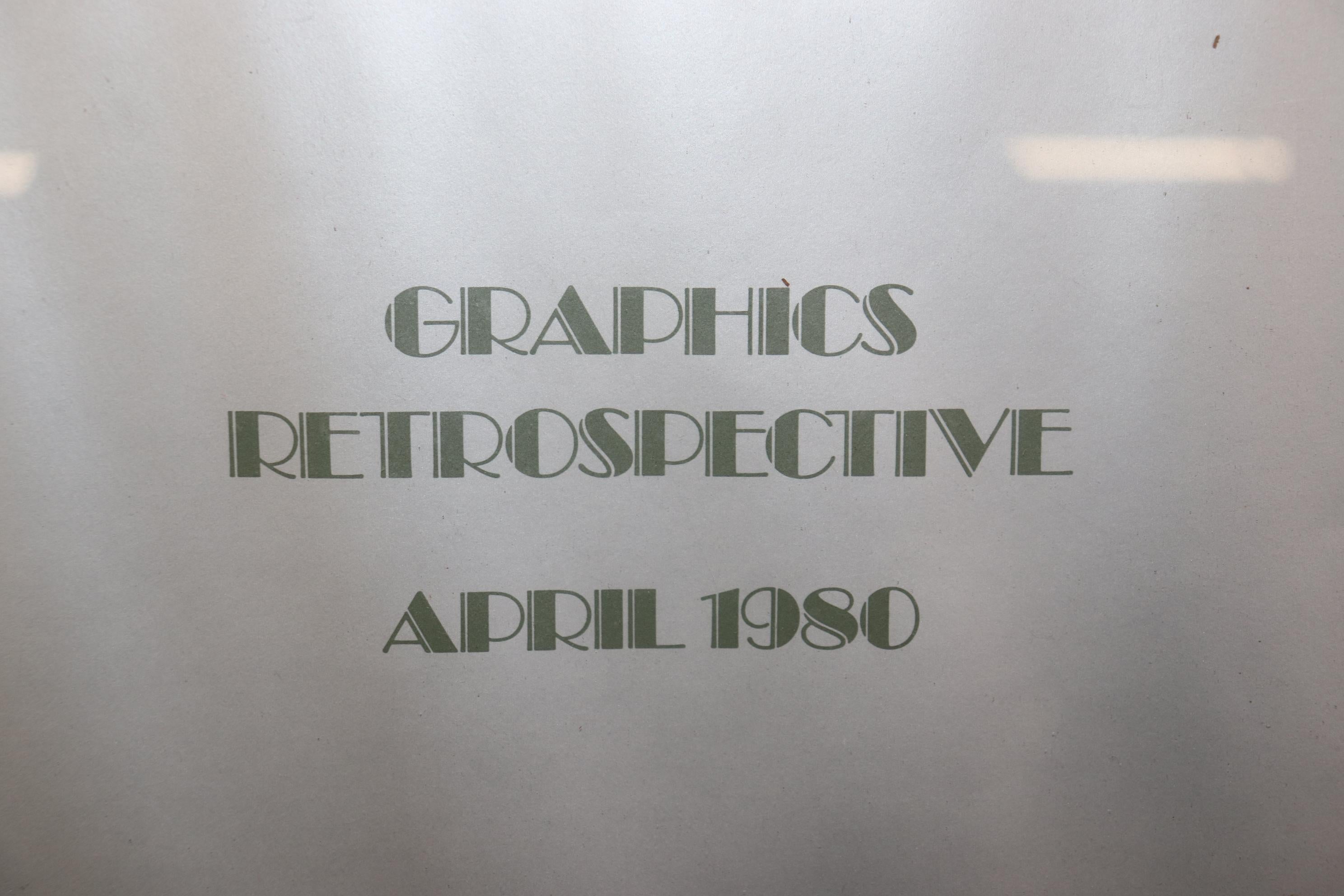 Vintage Erte Signed Art Deco Soho NYC Graphics Retrospective 1980 Framed Poster For Sale 3