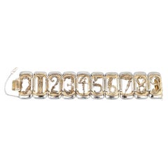 Vintage ERTÈ Vermeil “Numbers” Bracelet In Sterling Silver