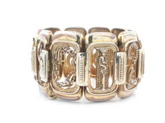 Vintage Erte Vermeil Silver Numbers Romain De Tirtoff Design Wide Bracelet