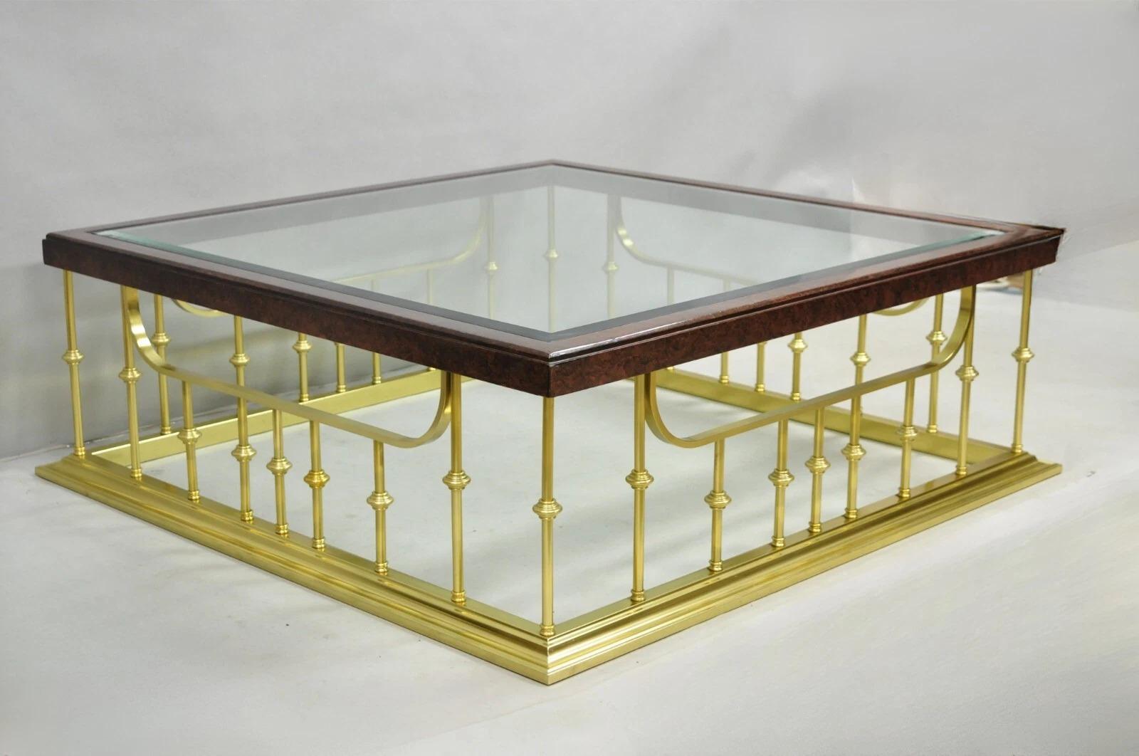 Hollywood Regency Table basse carrée 42