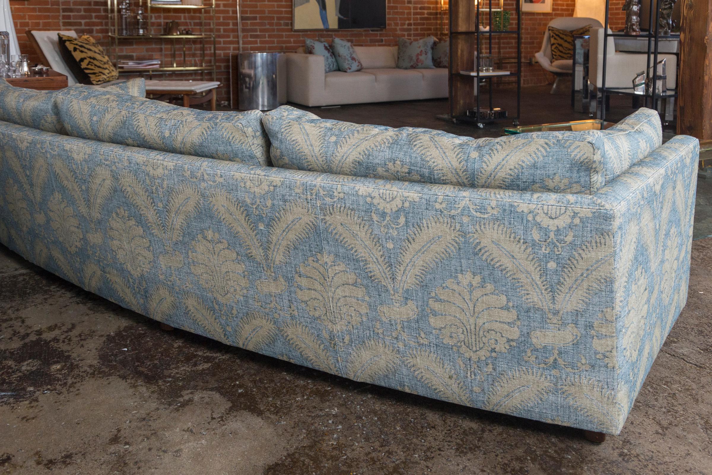 Vintage Erwin Lambeth Sofa Reupholstered in Robert Kime Fabric In Good Condition In Westport, CT