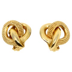 Vintage Erwin Pearl Gold Tone Texture Heart Earrings