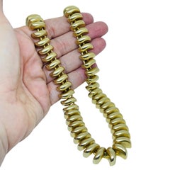 Vintage ERWIN PEARL signé gold tone massive designer chain necklace