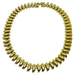 Vintage ERWIN PEARL signé gold tone massive designer chain necklace