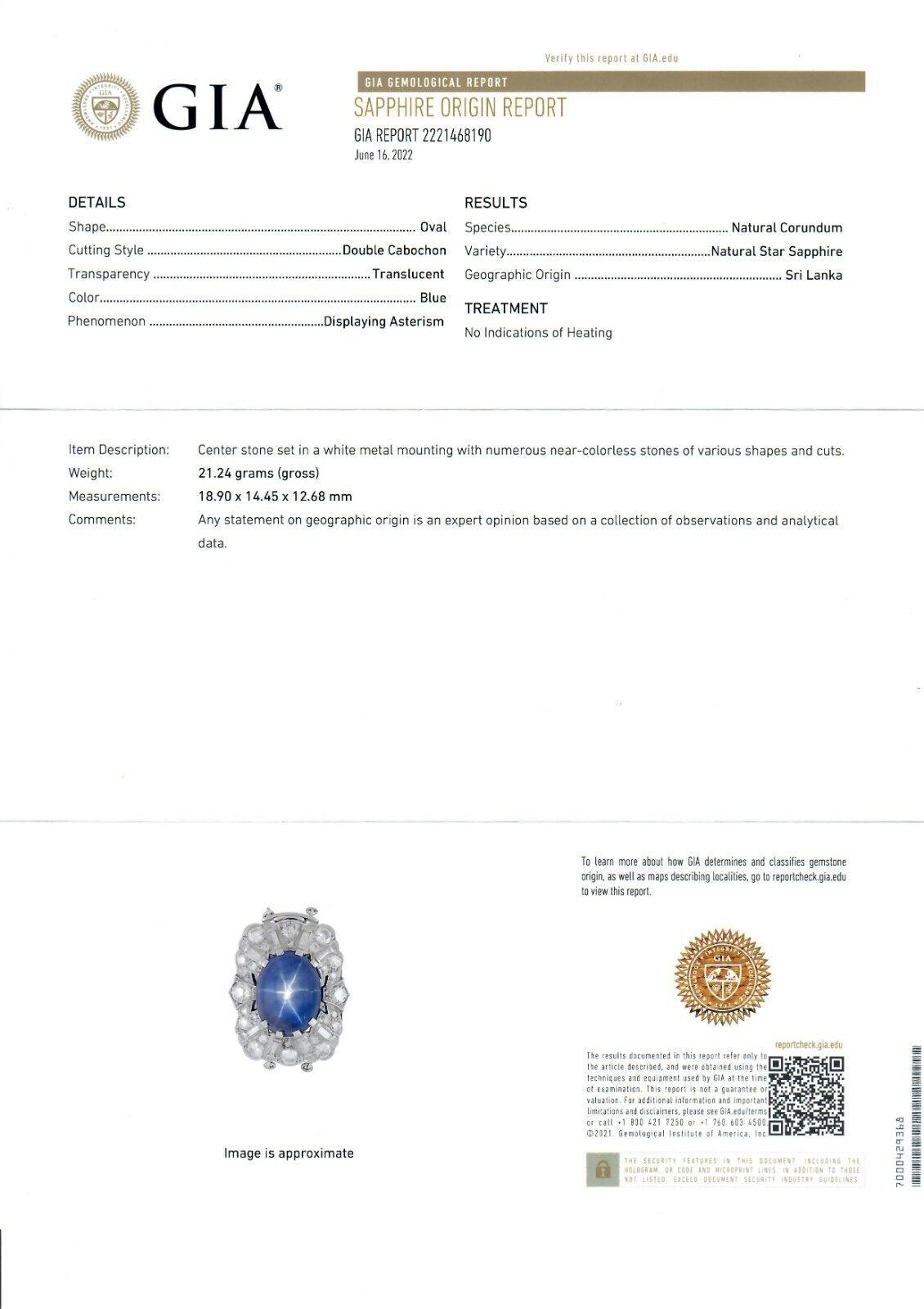 Vintage Erwin Reu Co 14k Gold GIA Cabochon Star Sapphire Diamond 2 Strand Clasp For Sale 4