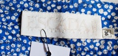 Vintage Escada Blue and White Cotton Skirt