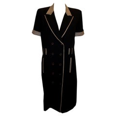 Blaues und weißes Vintage-Kleid von Escada