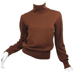 Vintage Escada by Margaretha Ley 1990 Pull à col roulé en laine Brown caramel