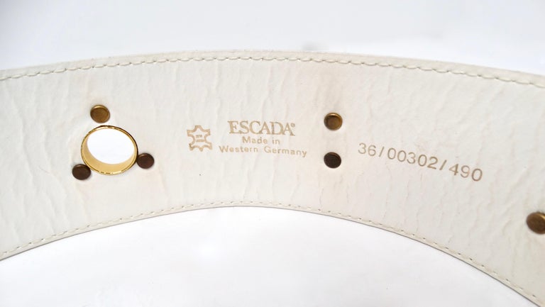 Vintage Escada Champagne Metallic Gold Star Charm Leather 