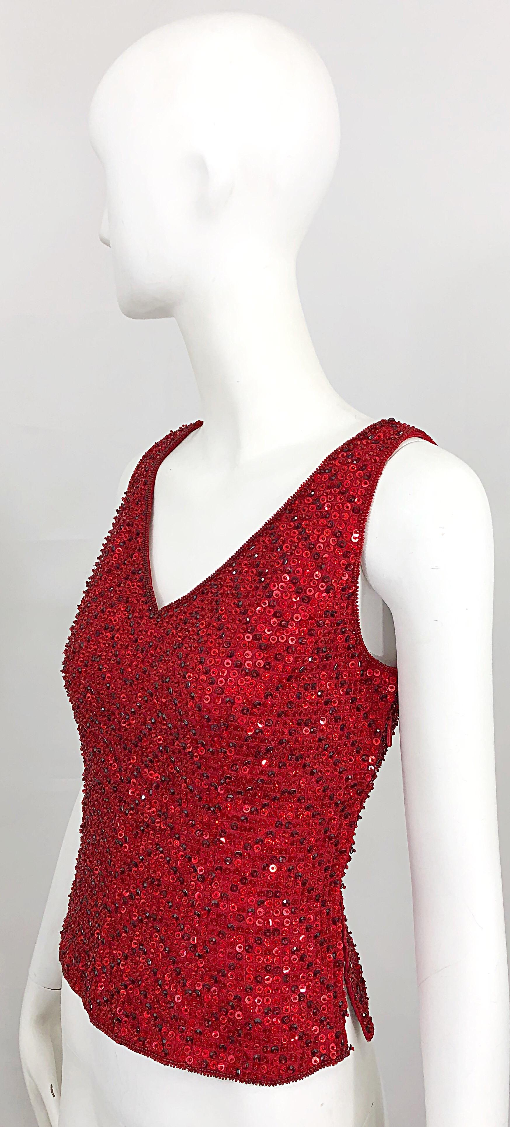 beaded sleeveless top