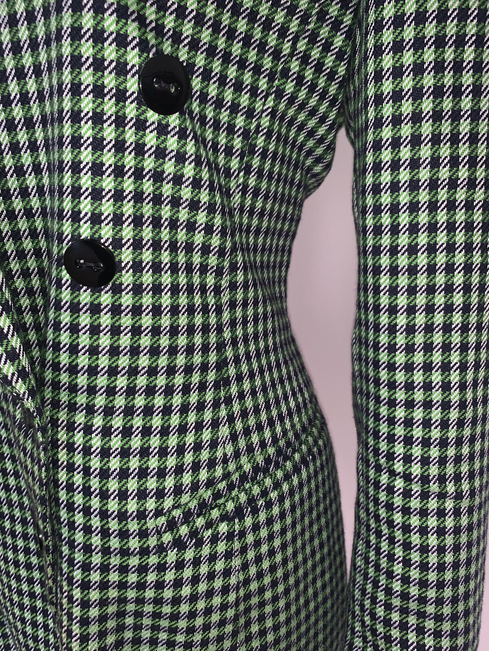 Women's Vintage Escada Couture Wool checked Jacket For Sale
