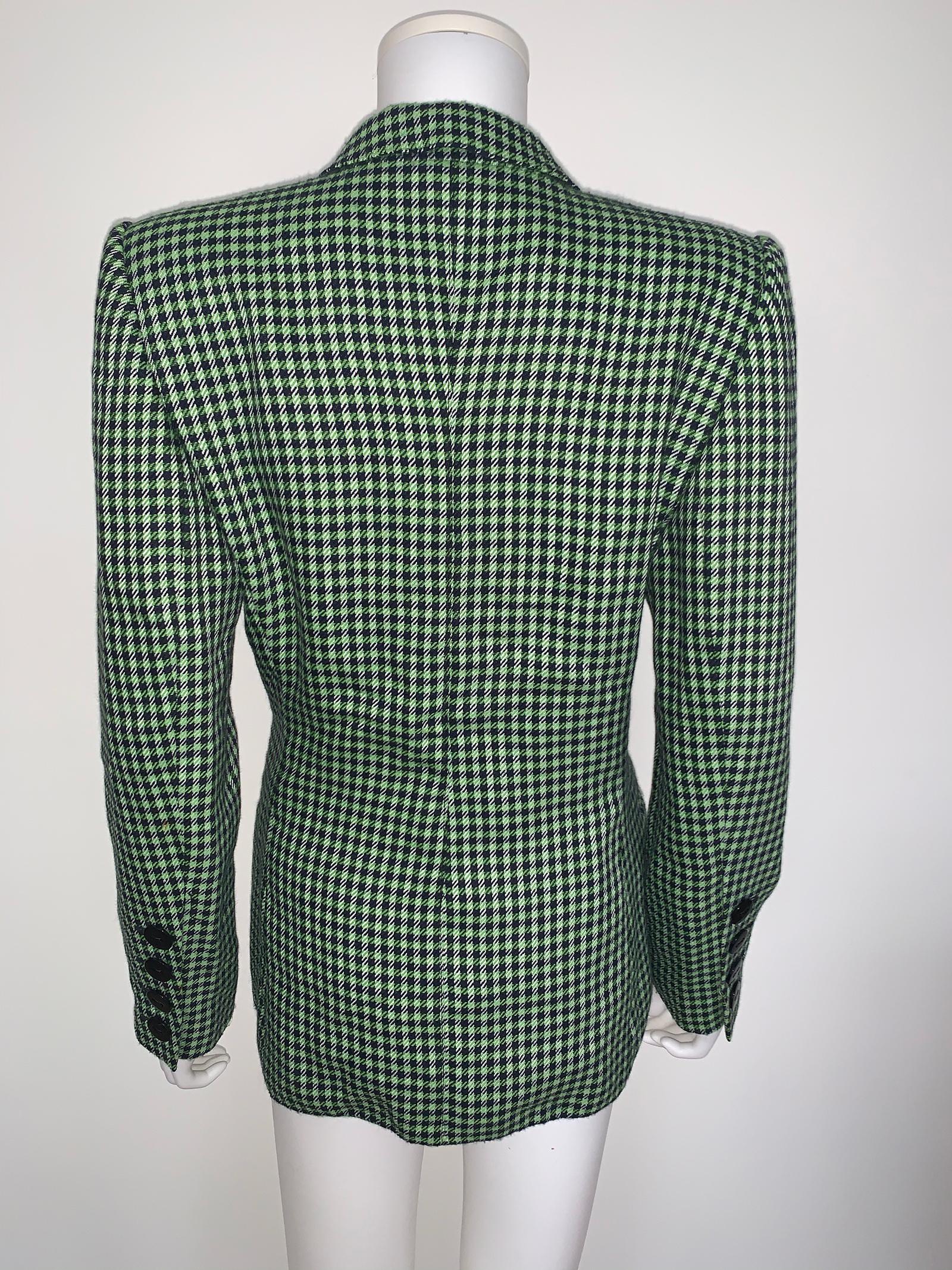 Vintage Escada Couture Wool checked Jacket  For Sale 1