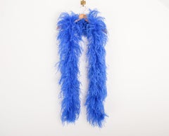 Vintage Escada Electric Blue Ostrich Feather Boa
