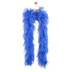 Vintage Escada Electric Blue Ostrich Feather Boa