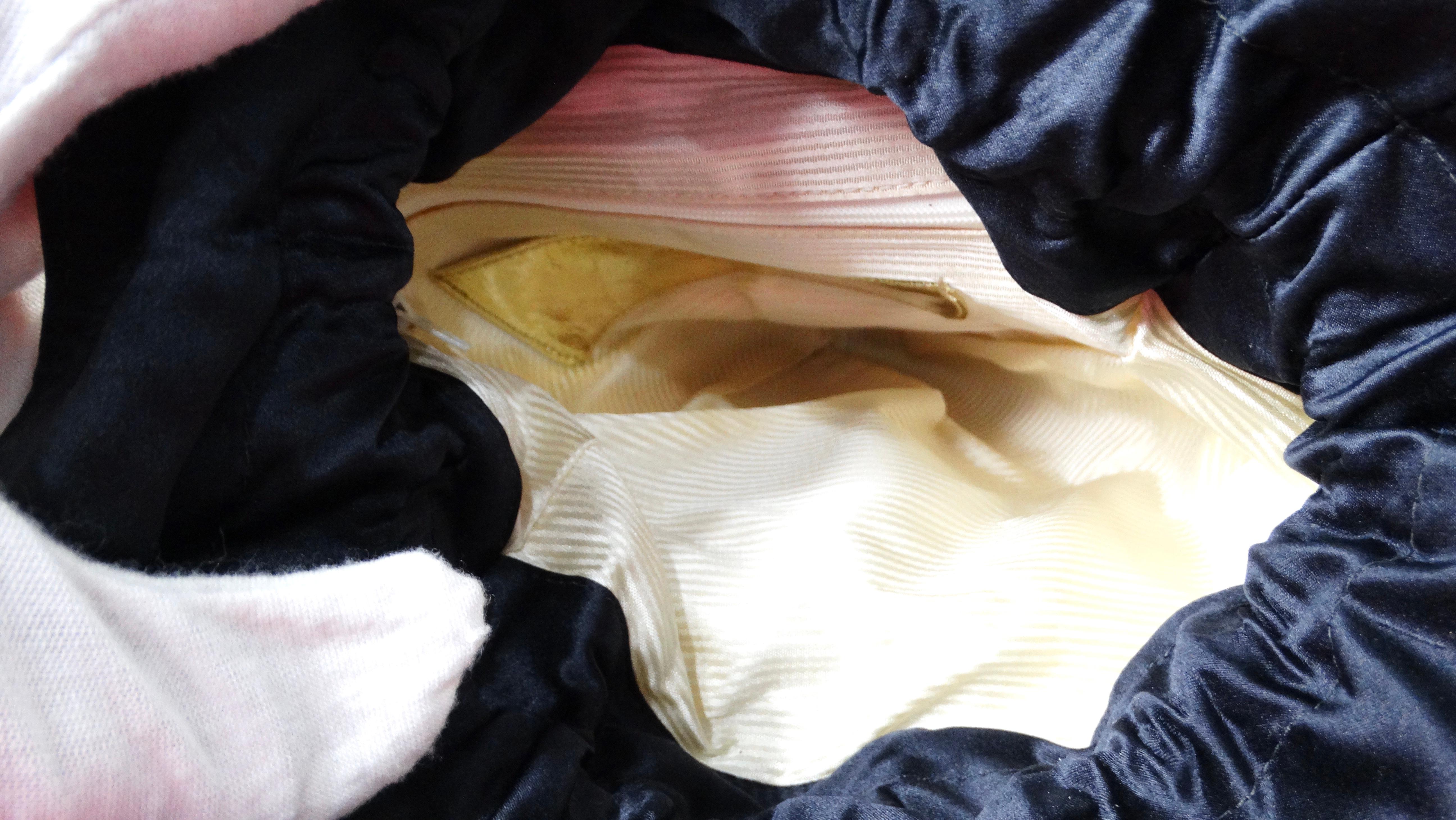 Vintage Escada Gold Metallic Leather Cone Style Drawstring Evening Bag For Sale 1
