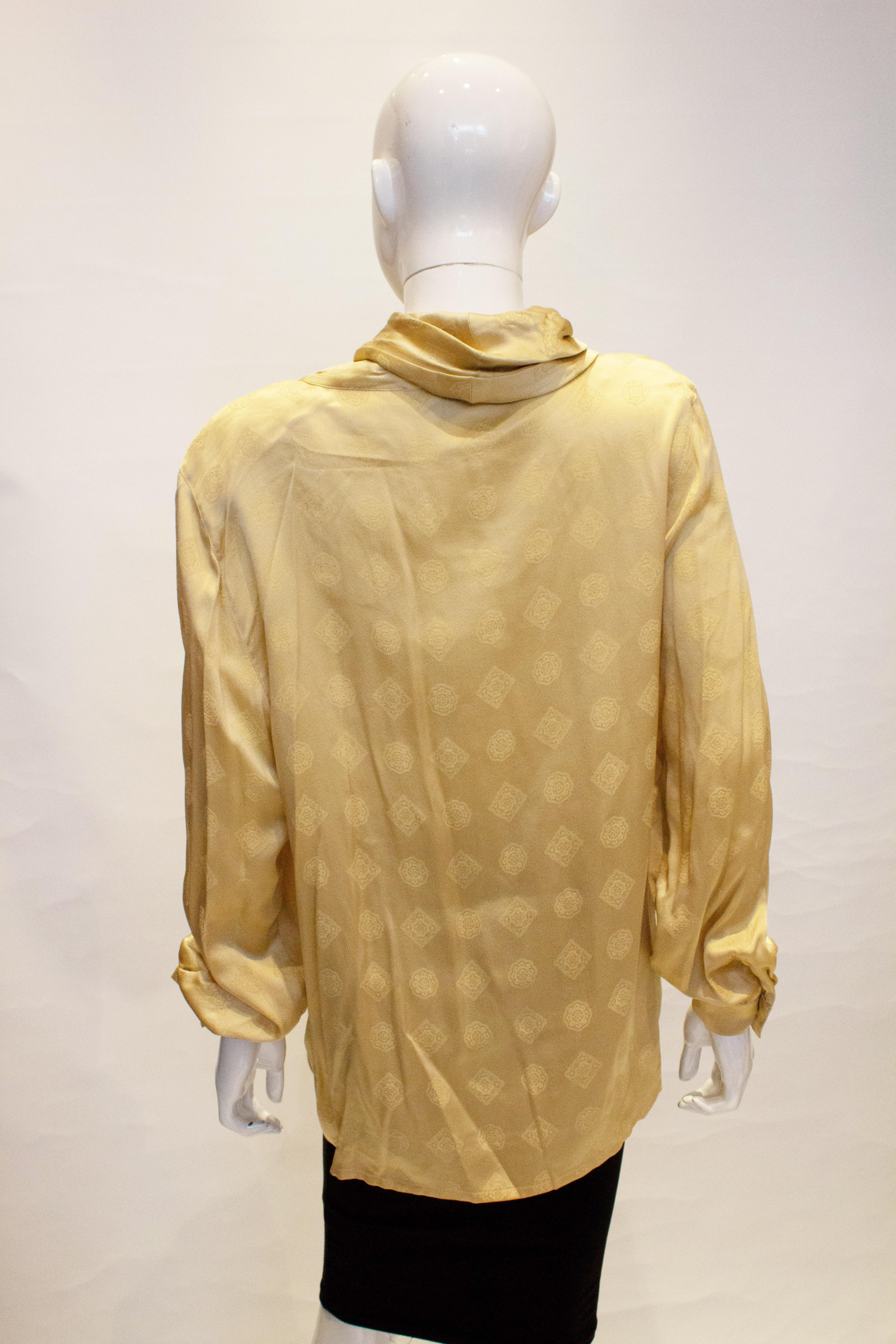 Women's Vintage Escada Gold Silk Top For Sale