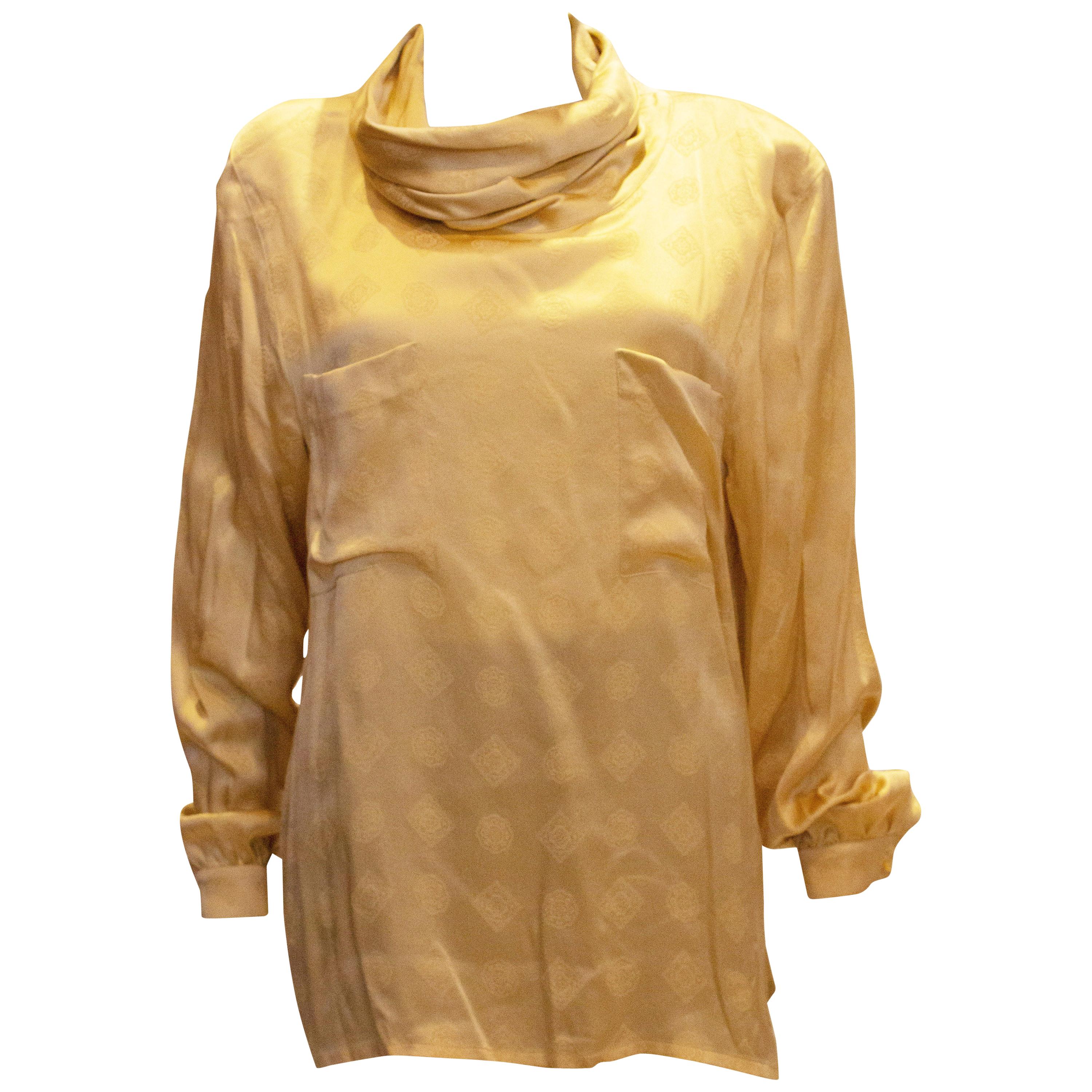 Vintage Escada Gold Silk Top