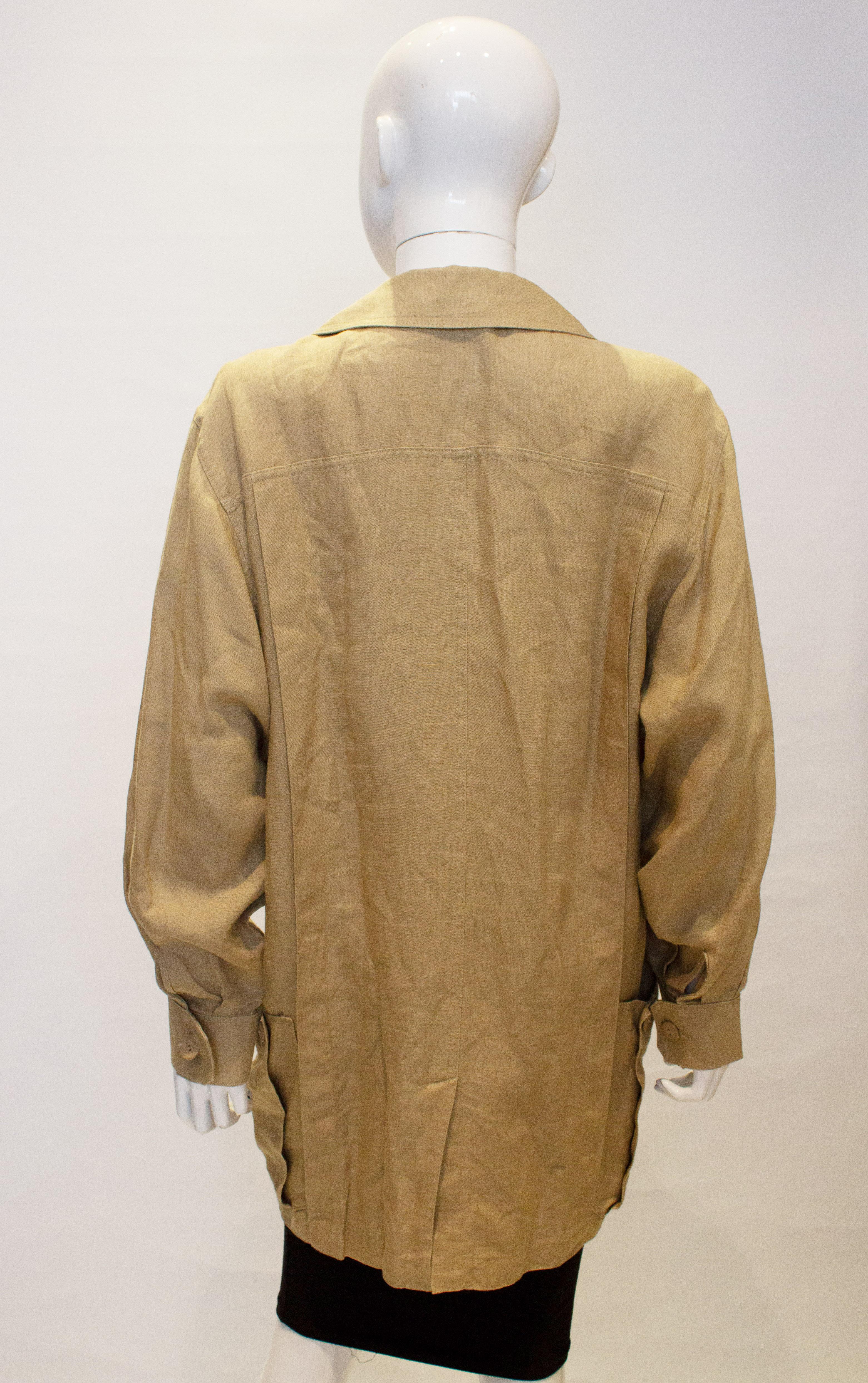 Women's Vintage Escada Linen Overshirt /Jacket For Sale