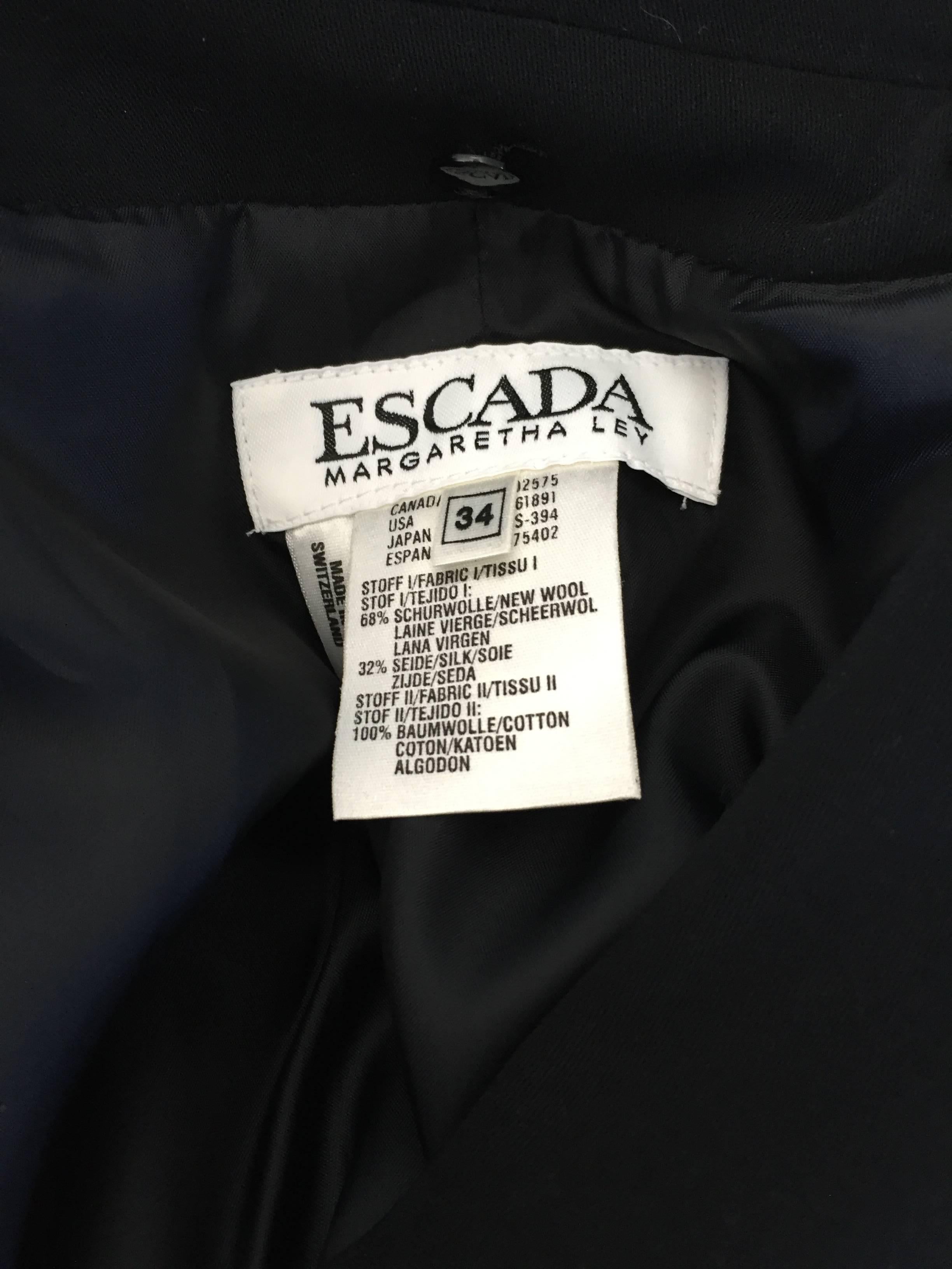 Vintage Escada Margaretha Ley Black and White ' Piano ' Dress Removable Collar For Sale 3