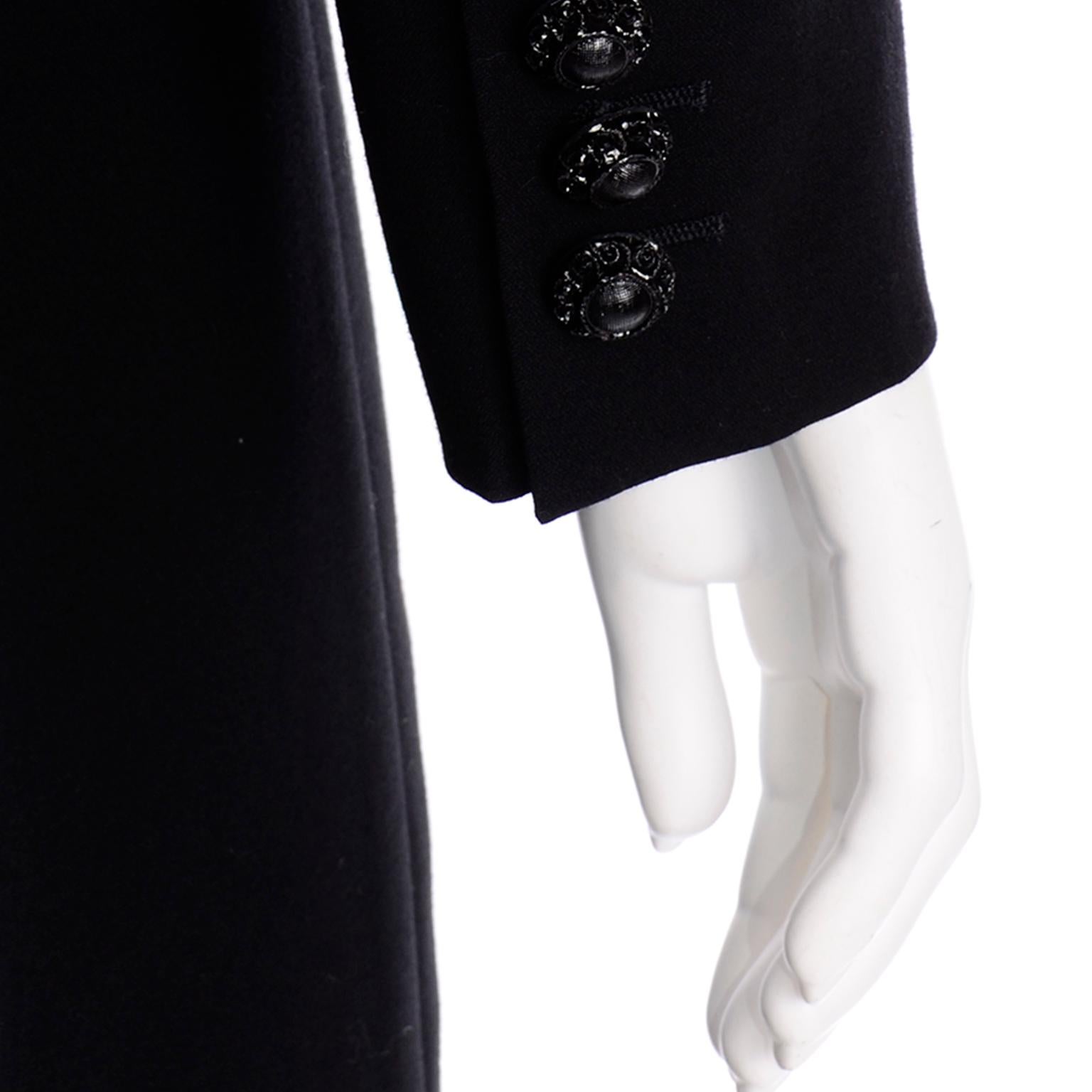Vintage Escada Margaretha Ley Black Wool Cutaway Tuxedo Coat Jacket 5