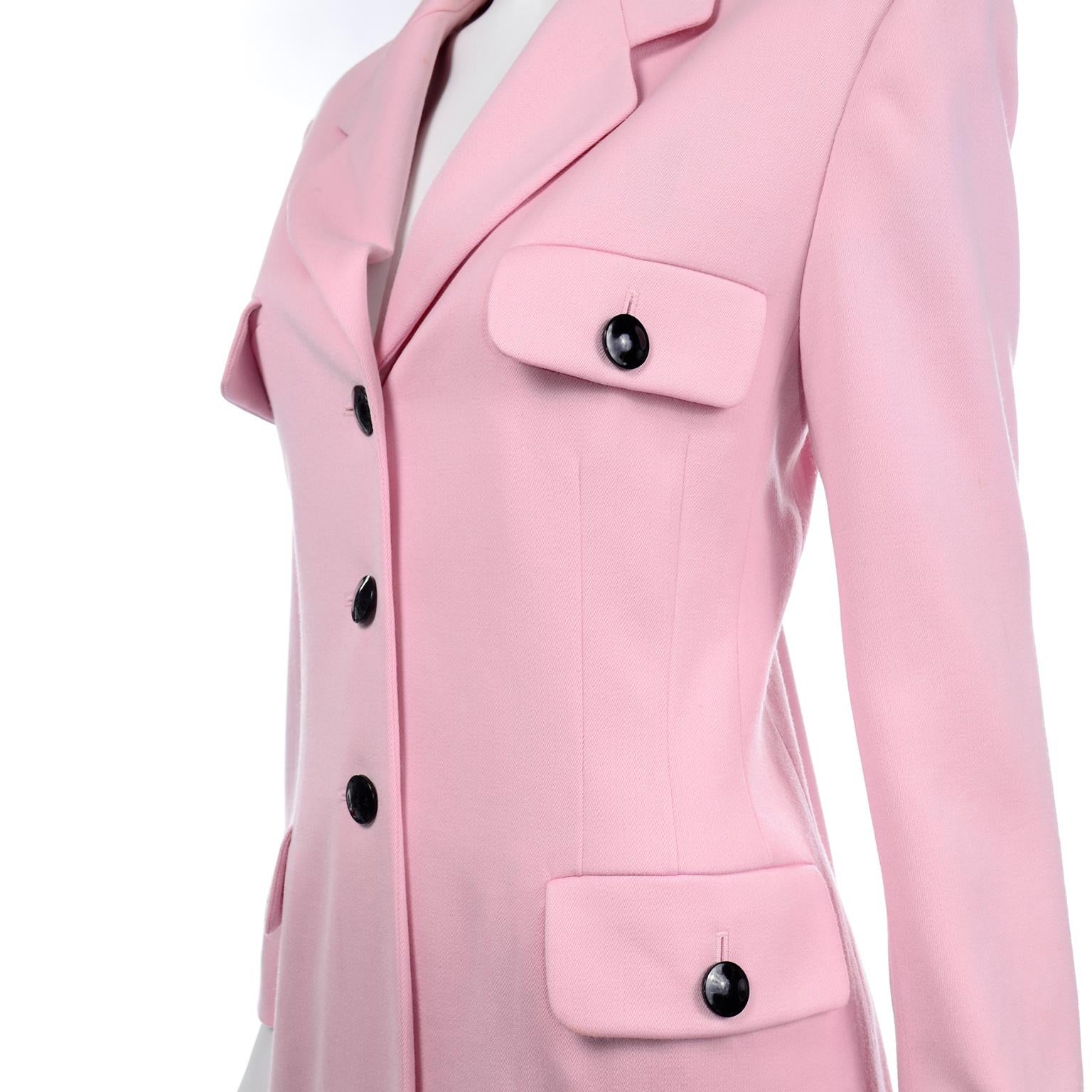Vintage Escada Margaretha Ley Pink Longline Blazer Jacket 1