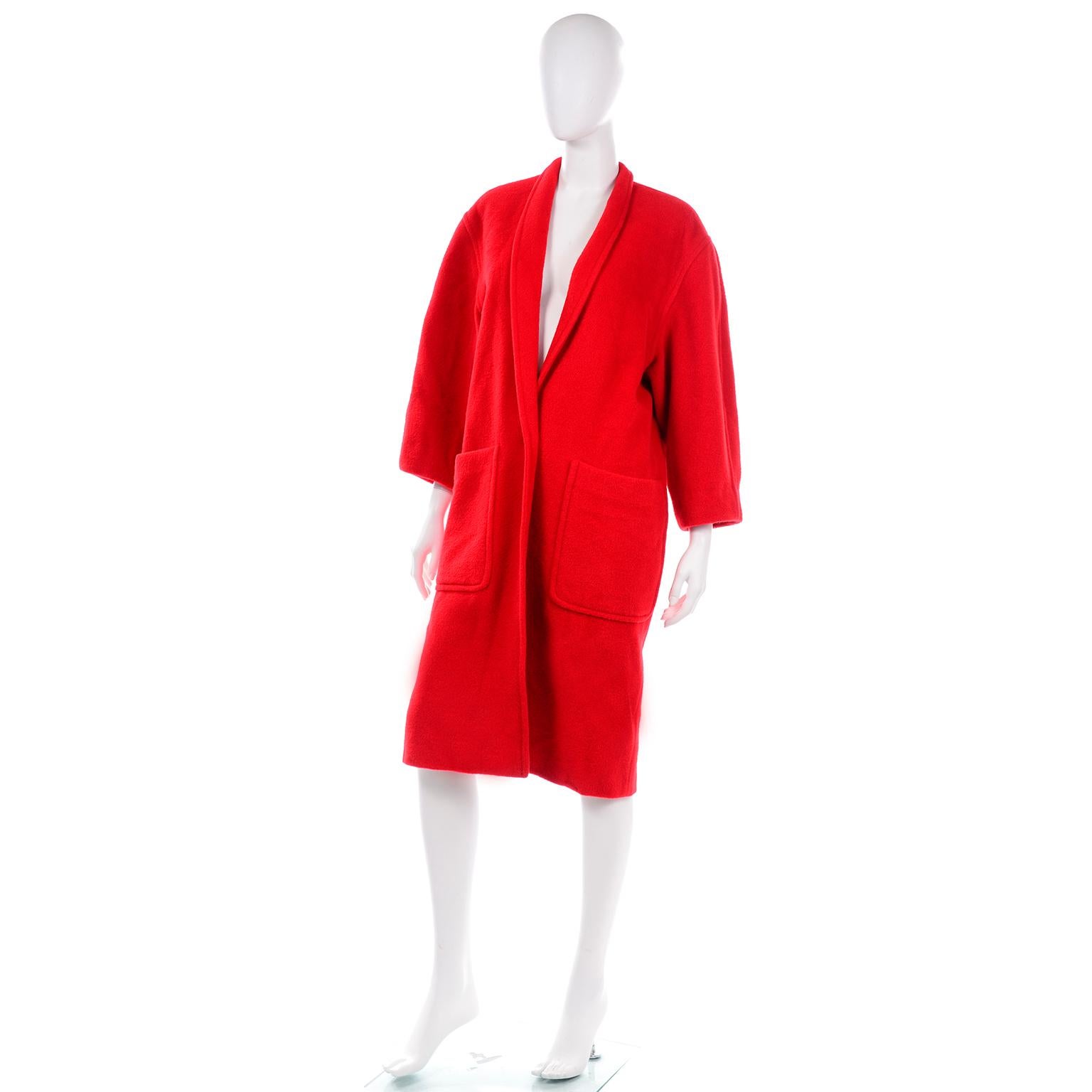 red wool coat