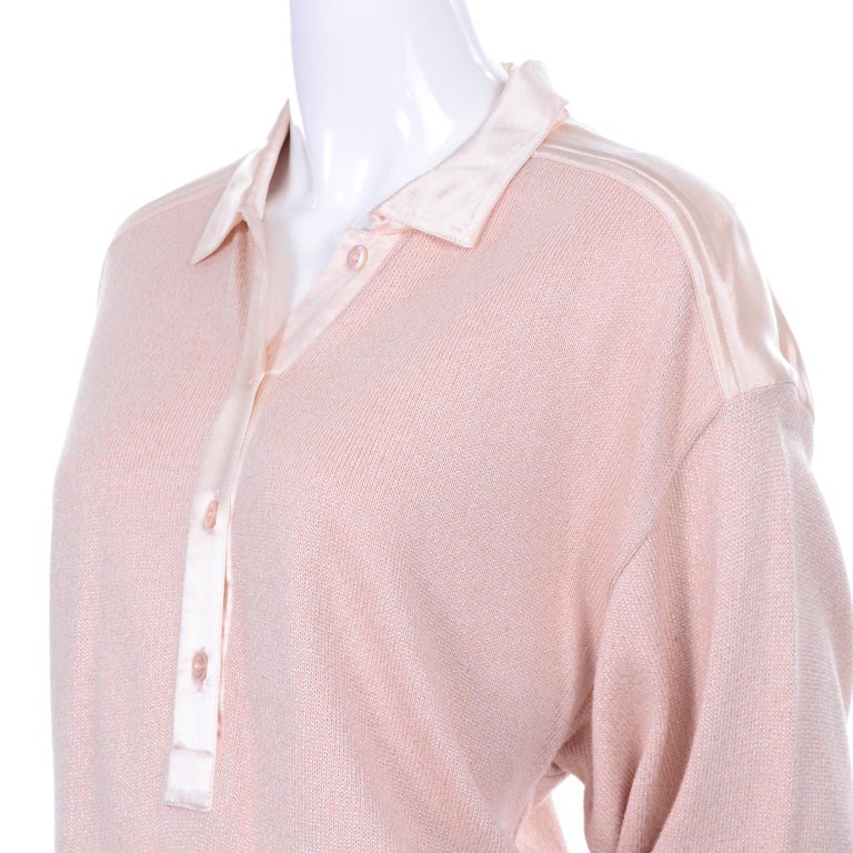 Vintage Escada Margaretha Ley Silk Blend Sweater in Nude Pink With Satin  Trim at 1stDibs | baby margaretha nude, nude pink sweater, vintage escada  sweater