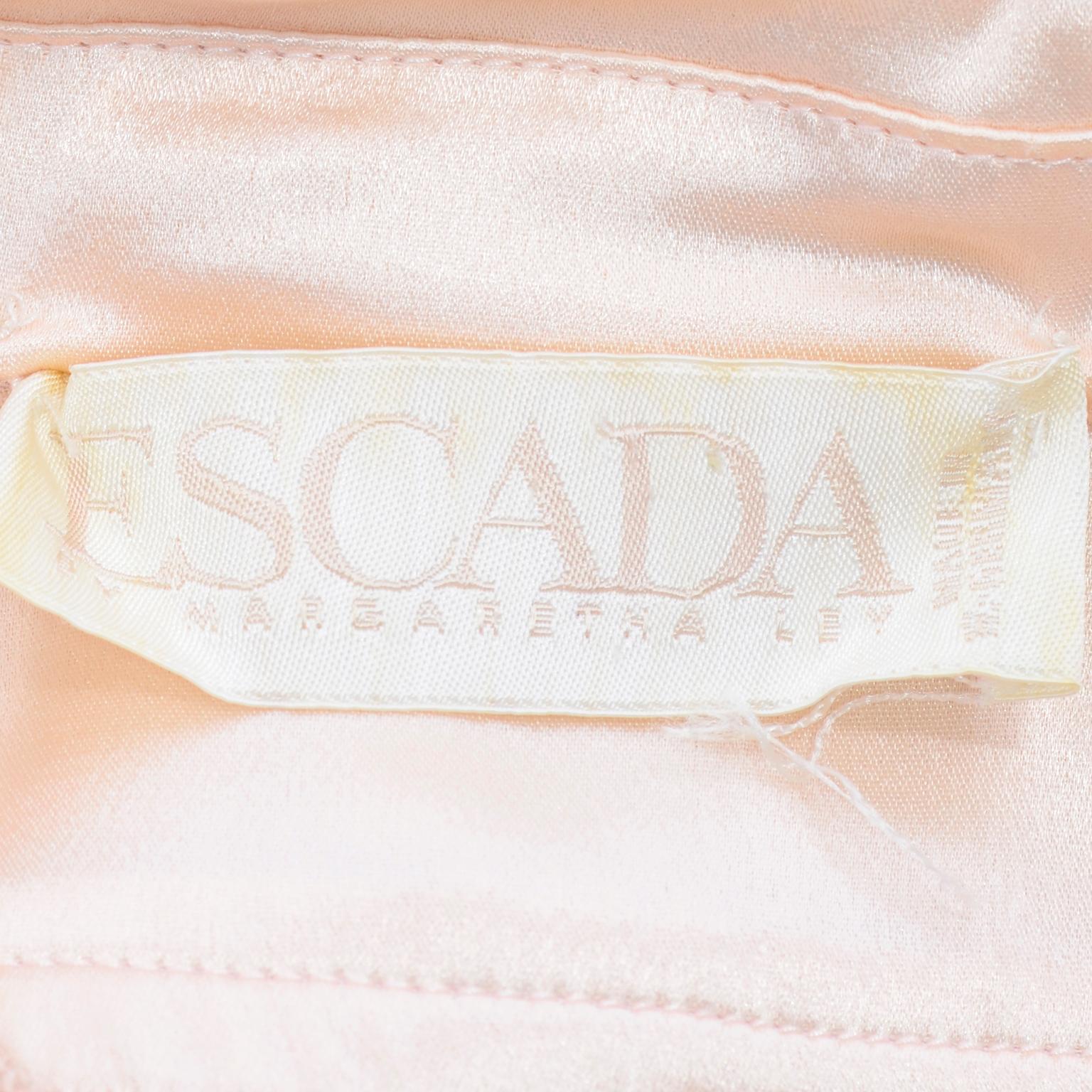 Vintage Escada Margaretha Ley Silk Blend Sweater in Nude Pink With Satin Trim 4