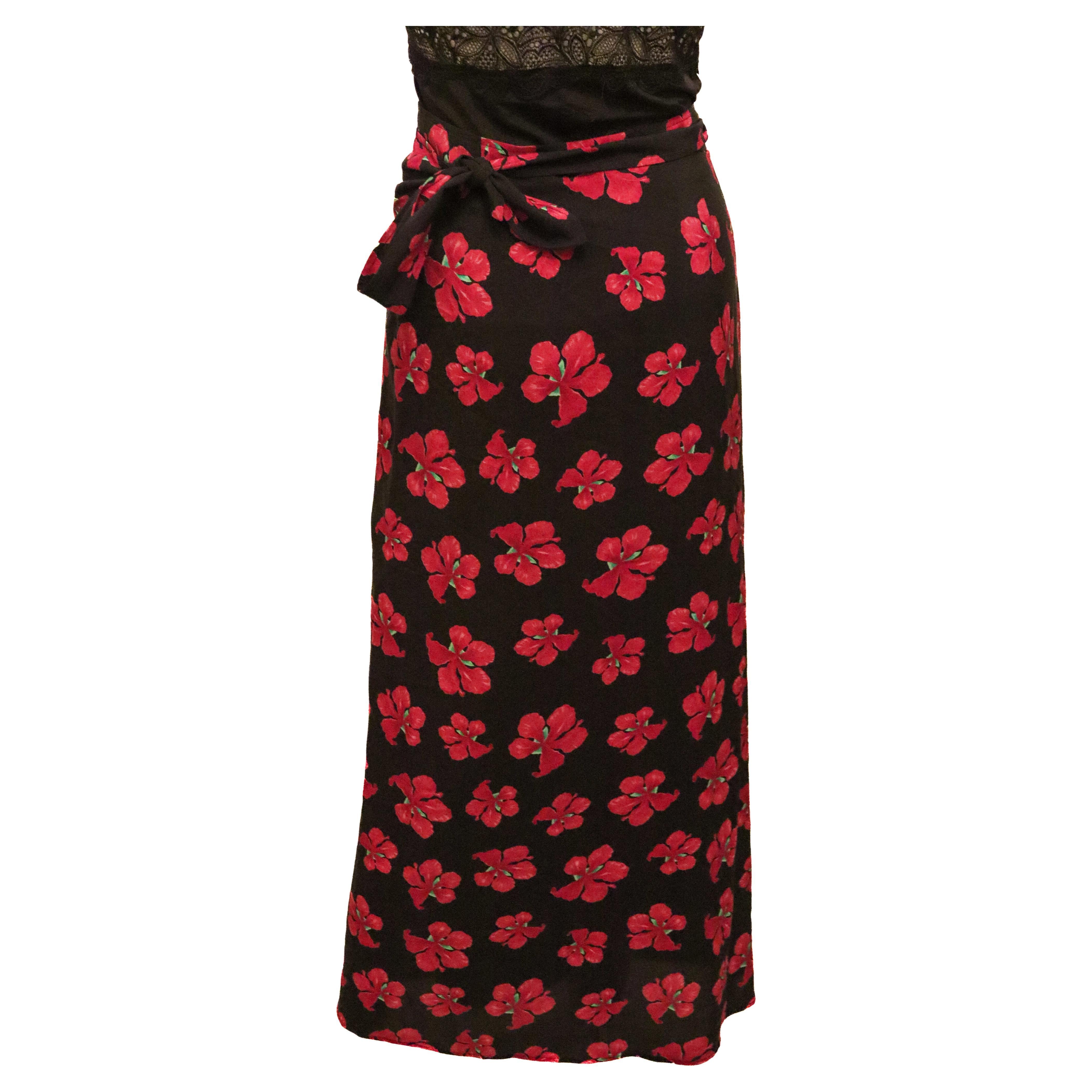 Vintage Escada Margaretha Ley Silk Wrap Around skirt For Sale