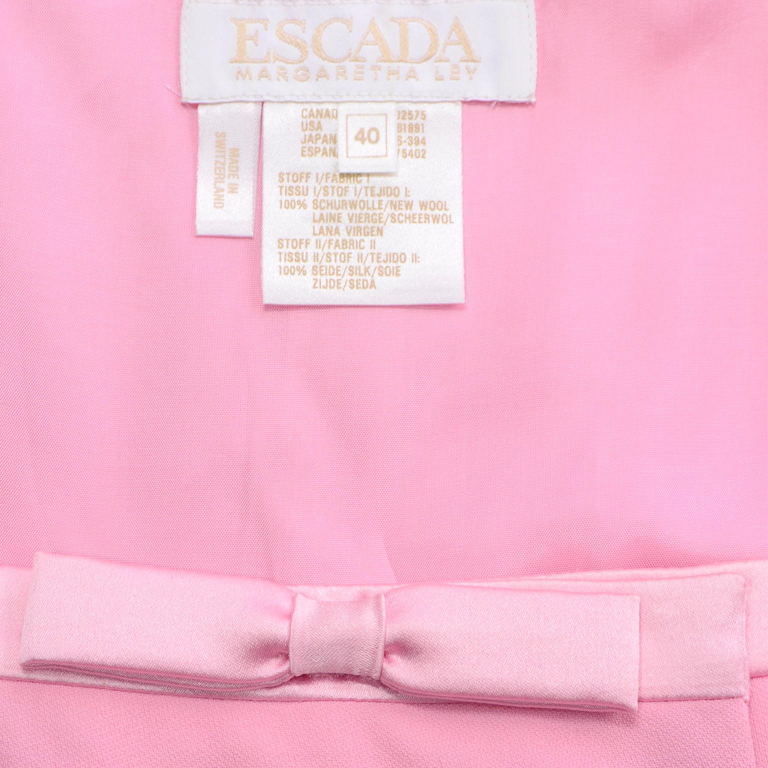 Vintage Escada PinkDress With Double Breasted Gold Buttons and Drop Waist For Sale 1