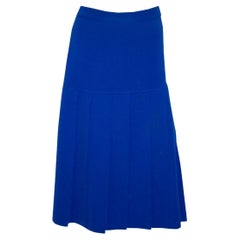 Vintage Escada Royal Blue Wool Skirt  With Panel detail