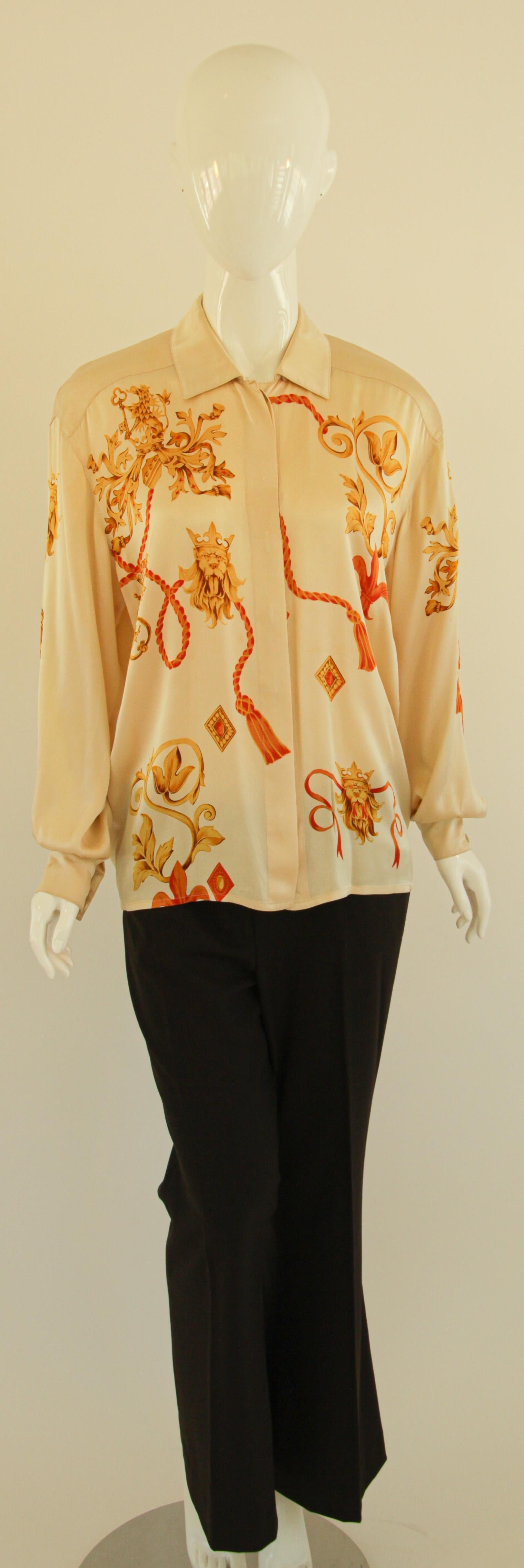 Vintage Escada Silk Shirt 1980's For Sale 12