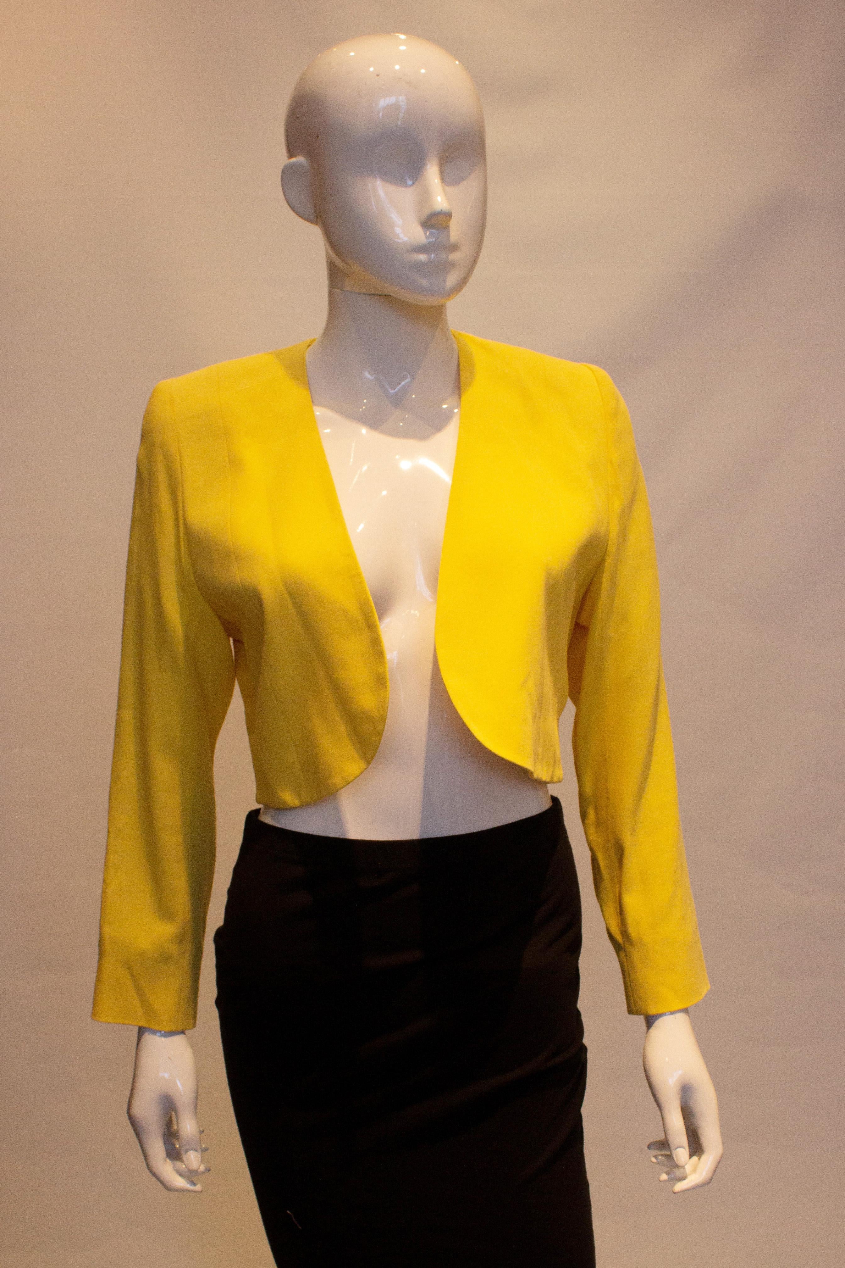 Vintage Escada Yellow Bolero In Good Condition In London, GB