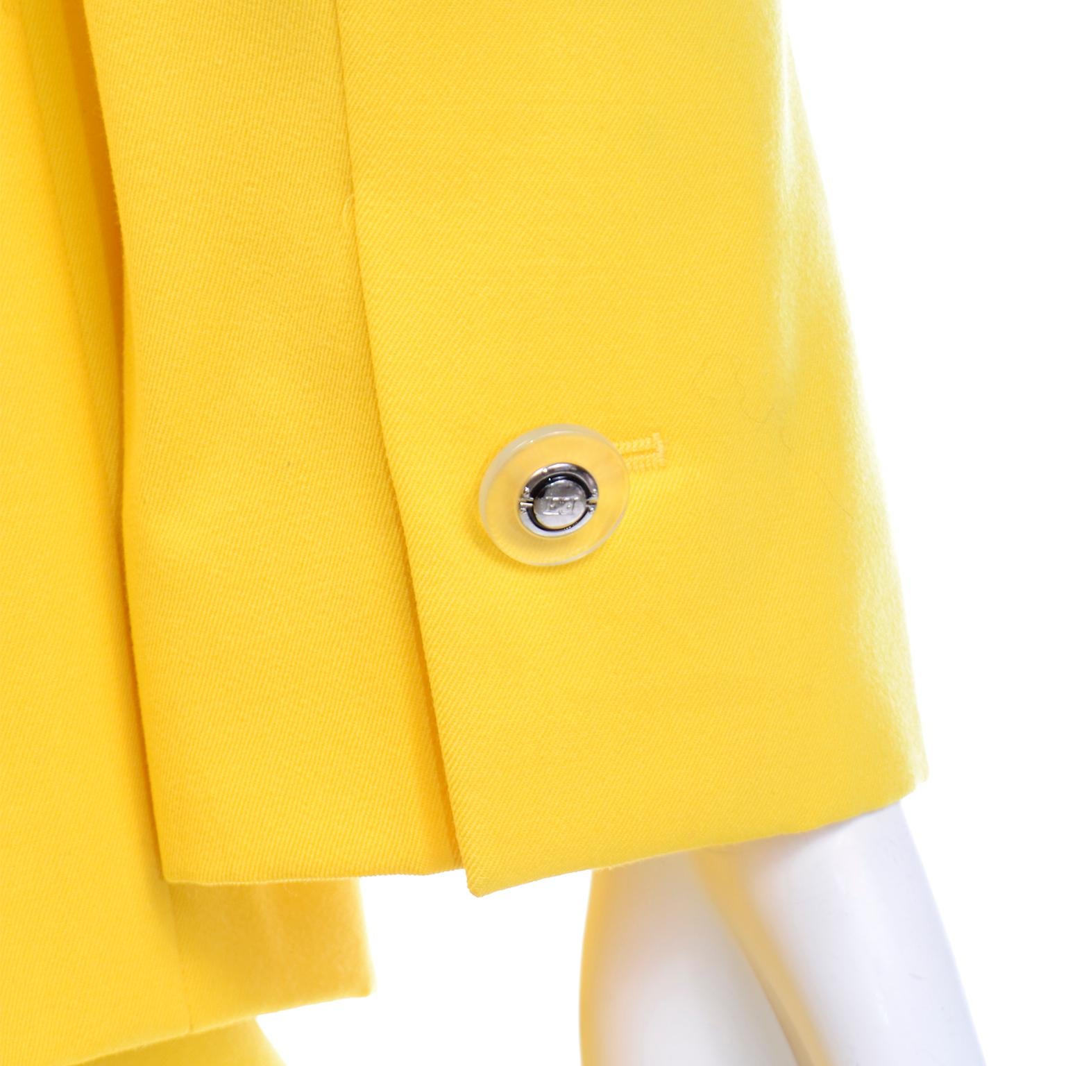 Vintage Escada Yellow Skirt and Longline Blazer Suit Margaretha Ley For Sale 2