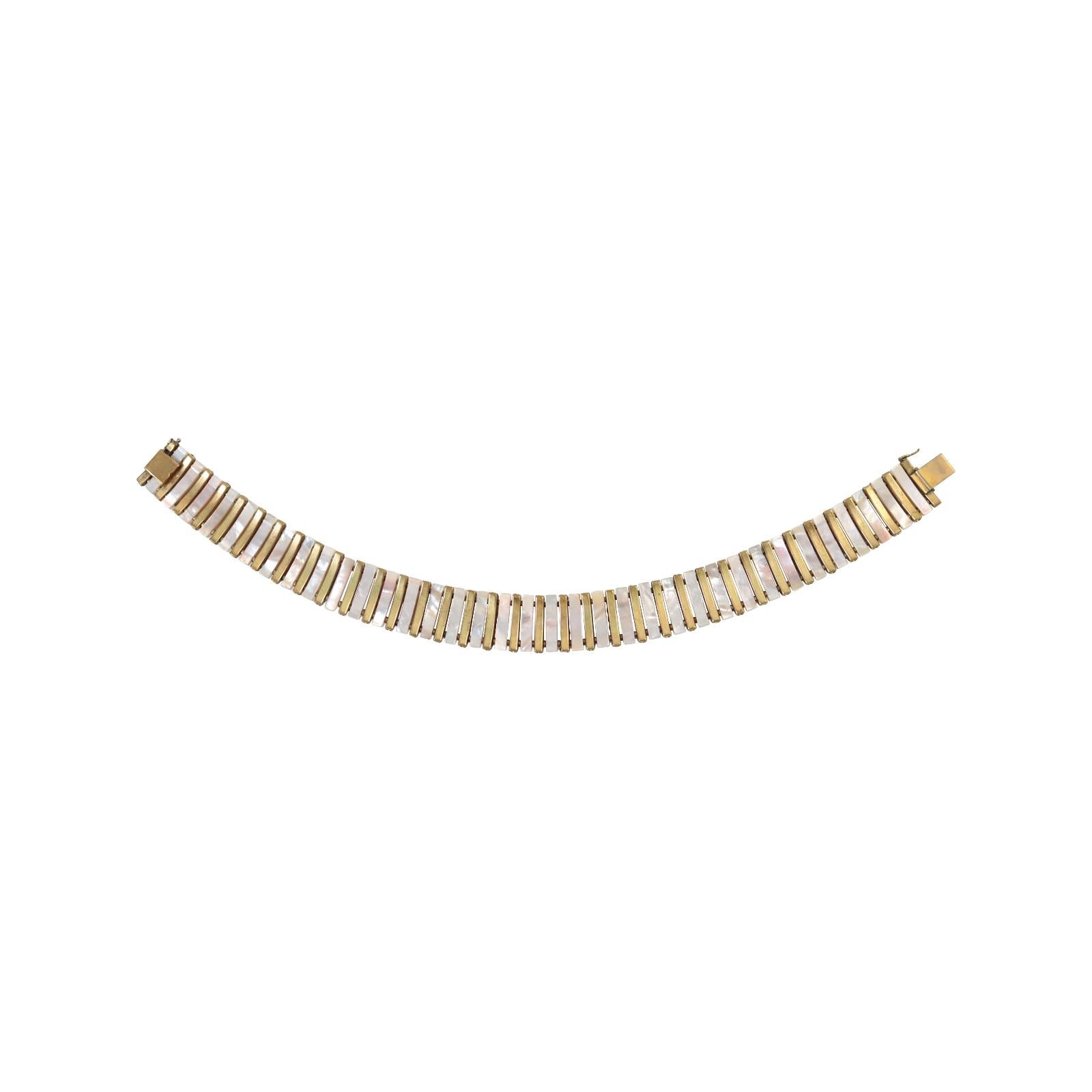 Vintage Esha Randel MOP with Diamante Bars Choker Circa 1950s For Sale 2