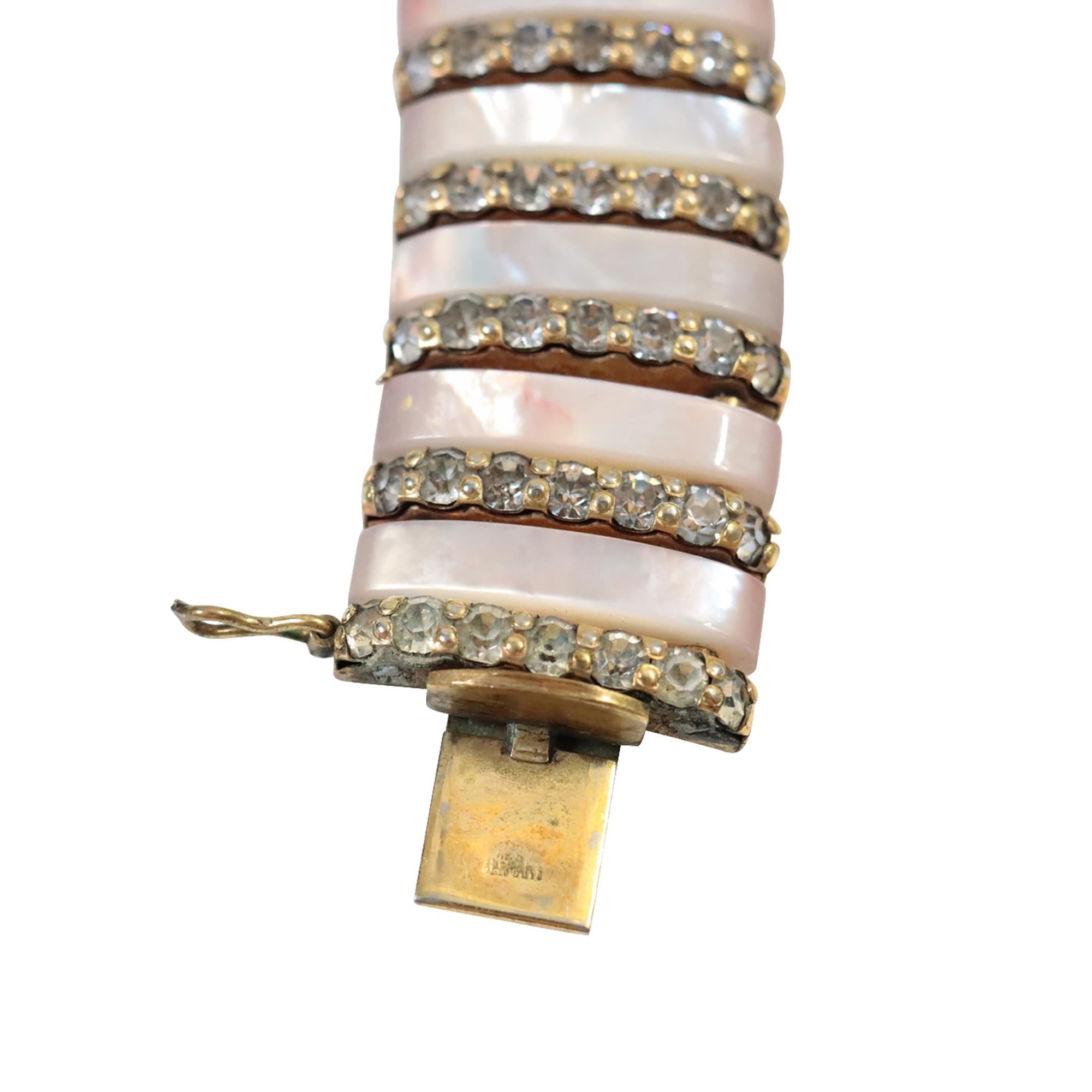 Vintage Esha Randel MOP with Diamante Bars Choker Circa 1950s For Sale 5